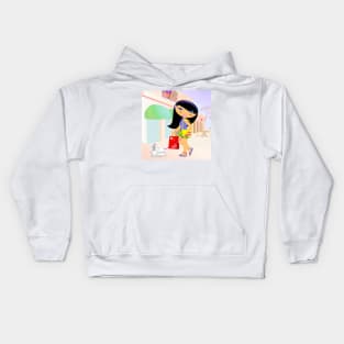 TropoGirl - A day in the mall Kids Hoodie